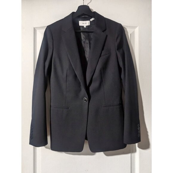 REISS | Hartley Textured Wool Jacket In Black - Picture 7 of 12